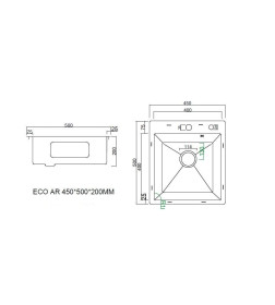 Мойка ARFEKA ECO AR 450*500 BLACK PVD NANO DECOR