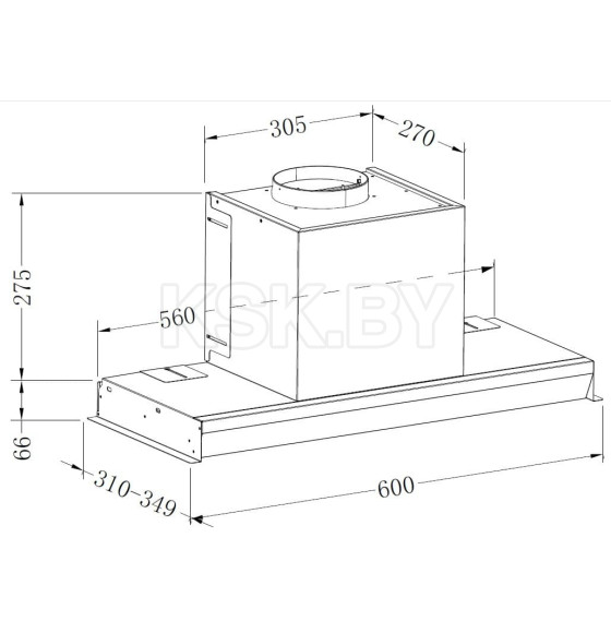 Вытяжка кухонная ZORG AURA 1260 60 S-GS черная (УТ-00004808) 