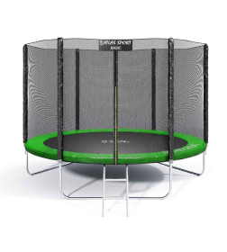 Батут Atlas Sport 312 см (10ft) BASIC (3 ноги) с внешней сеткой и лестницей GREEN