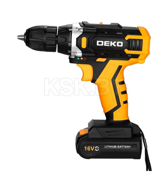 Дрель-шуруповерт аккумуляторная DEKO Sharker 16V 083-1108 (083-1108) 