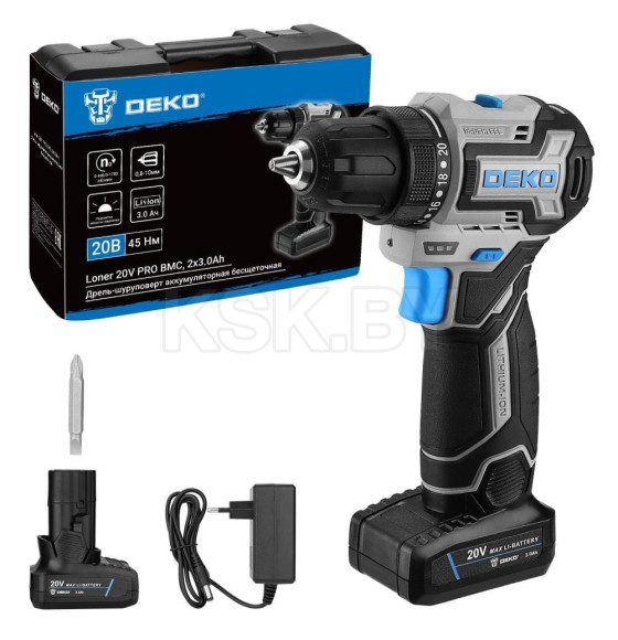 Дрель-шуруповерт аккумуляторная DEKO Loner 20V PRO 085-1010 (085-1010) 