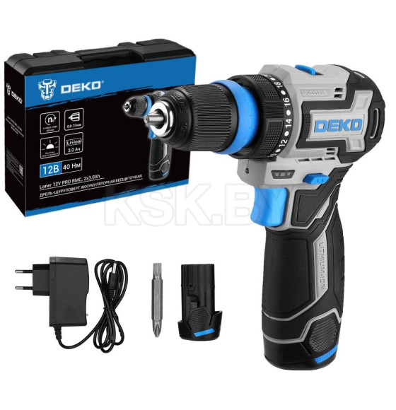 Дрель-шуруповерт аккумуляторная DEKO Loner 12V PRO 085-1122 (085-1122) 