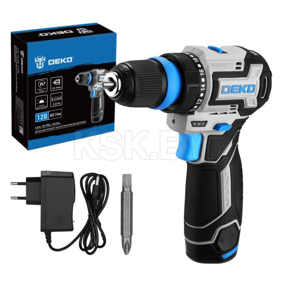 Дрель-шуруповерт аккумуляторная DEKO Loner 12V PRO 085-1121 (085-1121) 