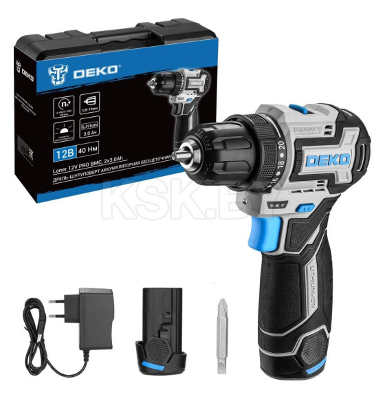 Дрель-шуруповерт аккумуляторная DEKO Loner 12V PRO 085-1011 (085-1011) 