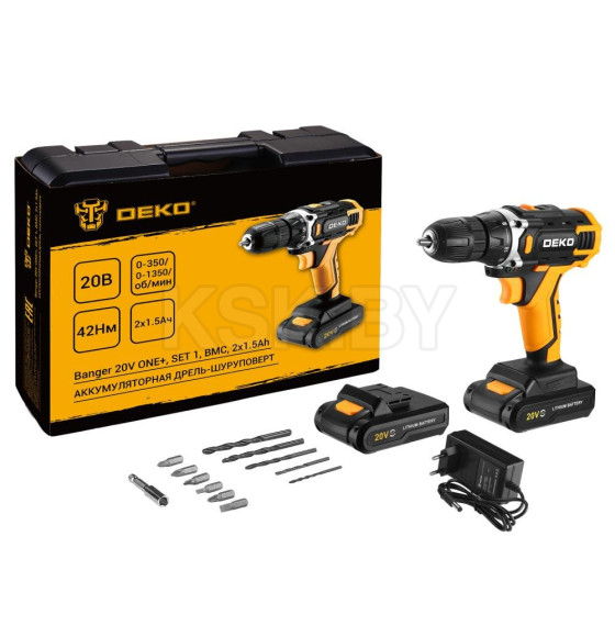 Дрель-шуруповерт аккумуляторная DEKO Banger 20V ONE + 083-1110 (083-1110) 