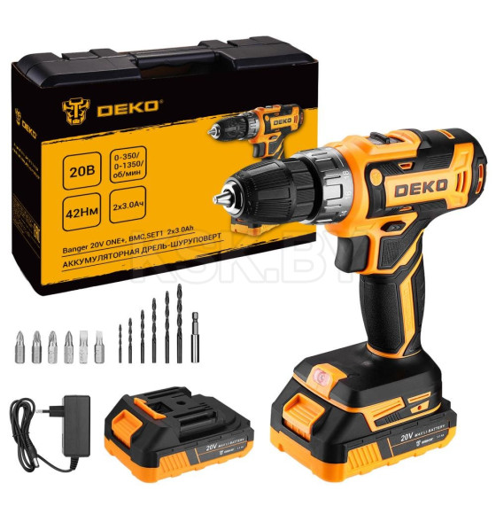 Дрель-шуруповерт аккумуляторная DEKO Banger 20V ONE + 083-1109 (083-1109) 