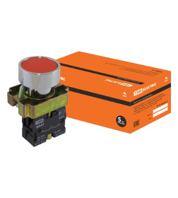 Кнопка SB2-BА41 с возвратом, 1НО, 22 мм, красная, IP40 TDM SQ0704-0058
