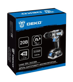 Дрель-шуруповерт аккумуляторная DEKO Loner 20V 085-1006