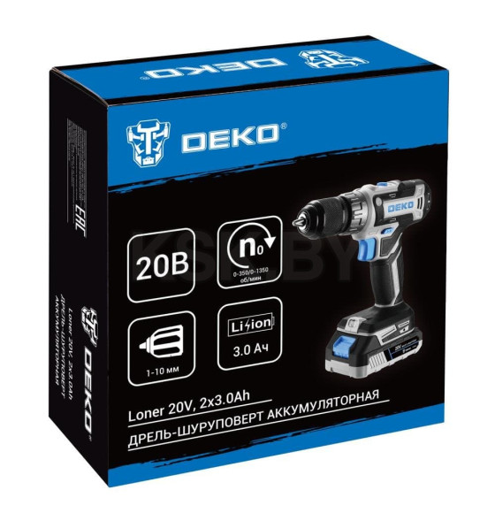Дрель-шуруповерт аккумуляторная DEKO Loner 20V 085-1006 (085-1005) 