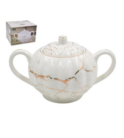 Сахарница Lavenir "Золотой мрамор" 350 мл, 176-350 фарфор