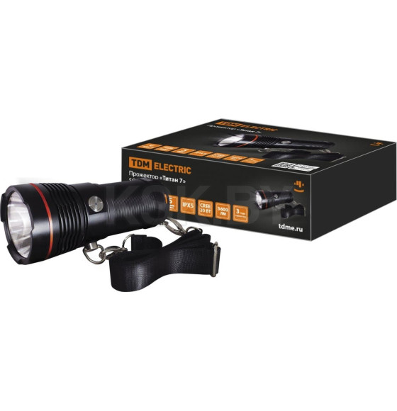 Прожектор «Титан 7», 30 Вт CREE 3600 лм, 4х18650, IPX5, Type-C TDM SQ0350-0067 (SQ0350-0067) 
