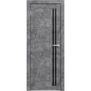 Дверное полотно Амати 26 800х2000, Экошпон,Бетон светлый,стекло черное