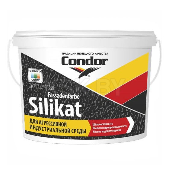 Краска водно-дисперсионная фасадная CONDOR Fassadenfarbe-Silikat ведро 14,2 кг 