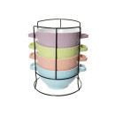 Набор бульонниц на металлической подставке (4 шт.) Lavenir "Орнамент 1" 645 мл, 13,5 см, 19572 керамика (75178) 