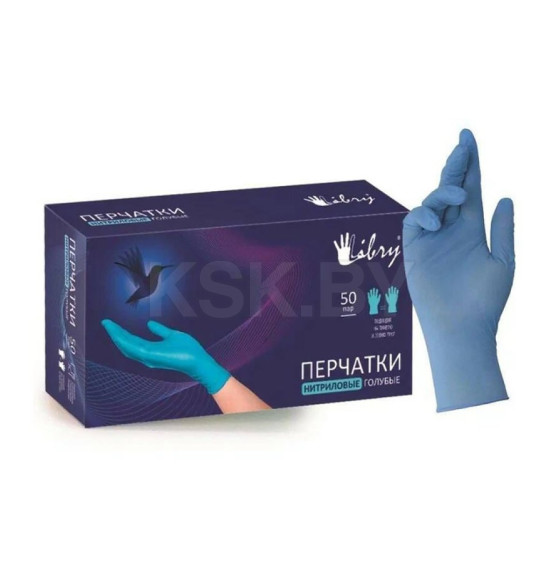 Перчатки нитриловые голубые, размер L (упак. 100 шт.) LIBRY KN003B (KN003B) 