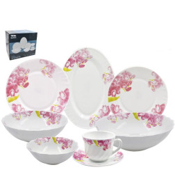 Столовый набор (38 пр.) Lavenir 300/750/1040/190 мл, 38PCSS YF16026 "Орхидея"
