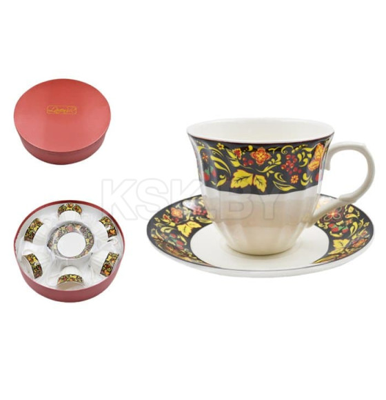 Набор в круглой коробке (12 пр.) Lavenir 220 мл, 13,5 см, C03-Z316 12G фарфор (86306) 