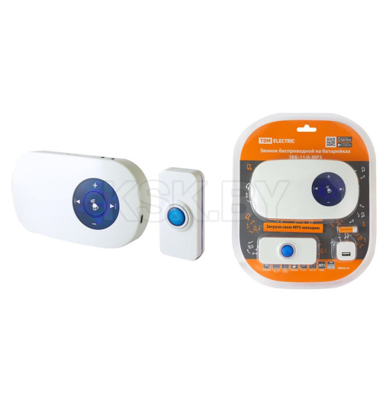Звонок беспроводной на батарейках ЗББ-11/6-МP3 (300 м, mp3) TDM SQ1901-0034 (SQ1901-0034) 