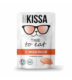 Корм для кошек с Индейкой в соусе ТМ "Kissa" полнорационный (пауч-пакет) 75г