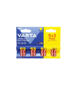 Батарейка Varta LONGLIFE MAX POWER (MAX TECH) LR03 AAA BL5+3 Alkaline 1.5V (4703)