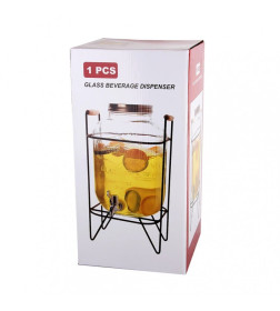 Банка для лимонада на металлической подставке 6 л 4433