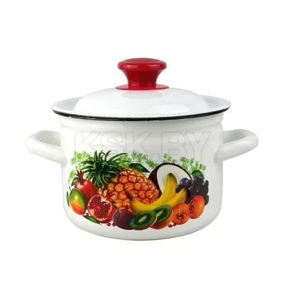 Кастрюля 2,0 л Эквадор белый (форма цилиндр) КМЗ 41704-102/6 (66392) 