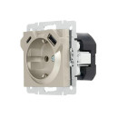 Розетка 1-я с з/к TC+USB разъём титан Lezard VESNA 742-3788-181TC (742-3788-181TC) 