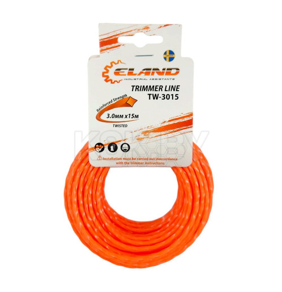 Леска для триммера 3,0 мм х 15 м сечение витое ELAND TW-3015 (TW-3015) 