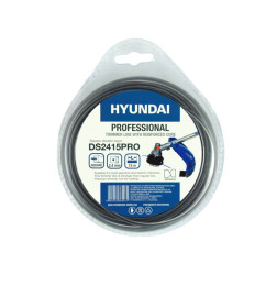 Леска для триммера 2,4 мм х 15 м двухслойная сечение квадрат HYUNDAI DS-2415 PRO