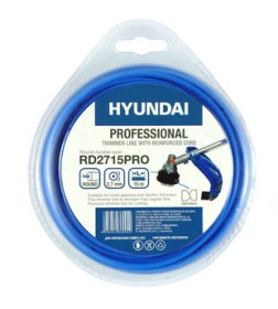 Леска для триммера 2,7 мм х 15 м двухслойная сечение круг HYUNDAI RD-2715 PRO