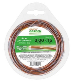 Леска 3.0 мм х 15 м сечение витой квадрат ALULON TWIST STARTUL GARDEN ST6069-30