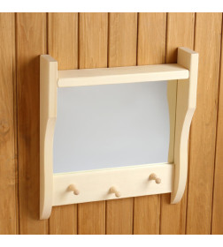 Зеркало резное с 1 полкой и 3 крючками, 45×50×10 см 4430972 Добропаровъ
