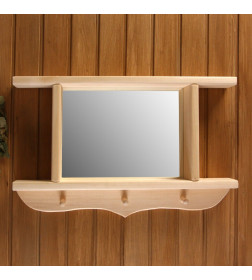 Зеркало резное с 2 полками и 3 крючками, 70×45×10 см 4430971 Добропаровъ