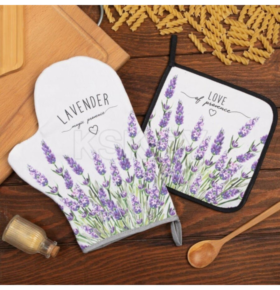 Кухонный набор «Lavender», варежка-прихватка 20х28см, прихватка 19х19см, 100% хлопок 7011779 Этель (7011779) 