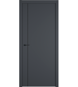 Дверное полотно Basic 1V Onyx,кромка ABS black,черный молдинг 2000х800х35мм
