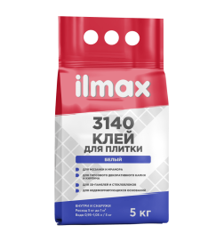 Клей для плитки белый ilmax 3140, 5кг