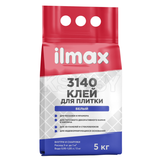 Клей для плитки белый ilmax 3140, 5кг