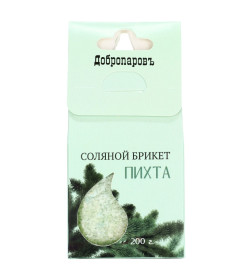 Соляной брикет куб "Пихта" 200 г Добропаровъ