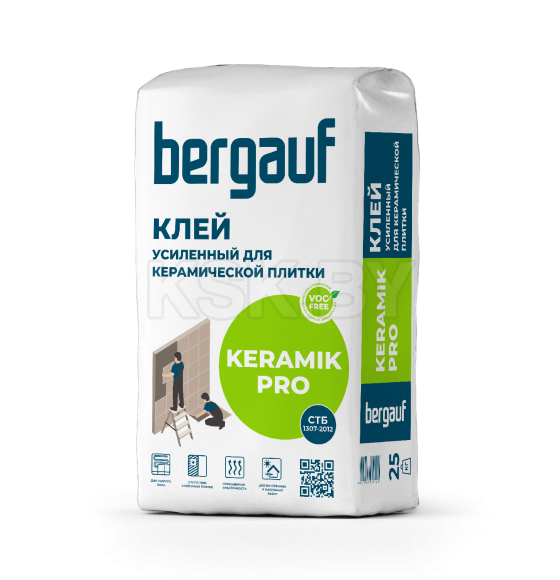 Клей для плитки повышенной фиксации Bergauf KERAMIK PRO, 25кг
