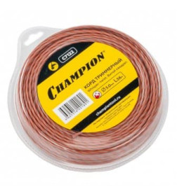 Леска для триммера 3,0 мм х 56 м сечение витой квадрат Whisper-twist CHAMPION C7122