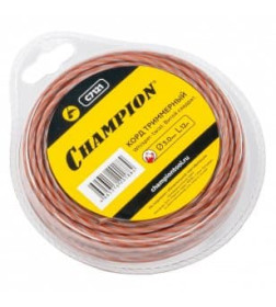 Леска для триммера 3,0 мм х 12 м сечение витой квадрат Whisper-twist CHAMPION C7121
