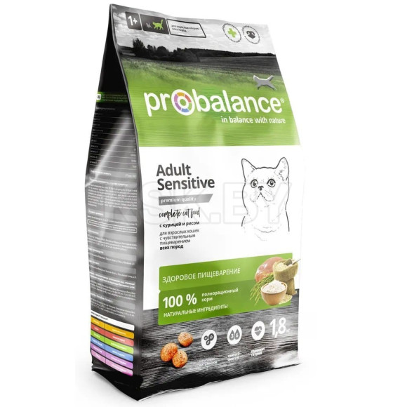 ProBalance 1,8 кг Sensitive Корм сухой для кошек с чувствительным пищеварением  (курица-рис)