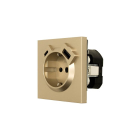 Розетка 1-я с з/к TC + USB разъем золото Lezard ZIMA 704-3688-181TC