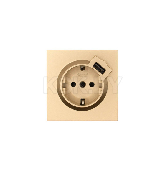 Розетка 1-я с з/к + USB разъем золото Lezard ZIMA 704-3688-181 (704-3688-181) 