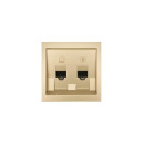 Розетка компьютер+телефон золото Lezard ZIMA 704-3688-143 (704-3688-143) 