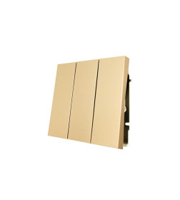 Выключатель 3-кл. золото безвинтовой зажим/клемма Lezard ZIMA 704-3688-109QC