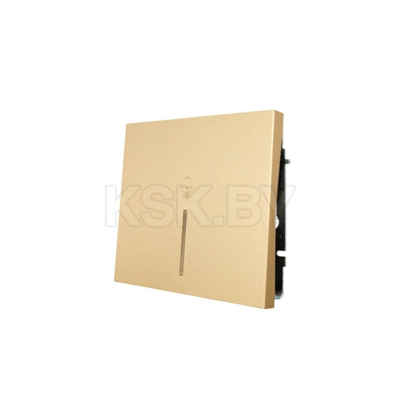 Кнопка звонка с подсветкой золото безвинтовой зажим/клемма Lezard ZIMA 704-3688-108QC (704-3688-108QC) 
