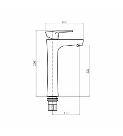 Смеситель для умывальника белый/хром Fashun PL3005-8