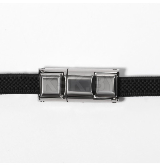 Шнурки для обуви, пара, с плоским сечением и фиксатором на магнитах, 100 см, чёрные 10700565 (10700565) 