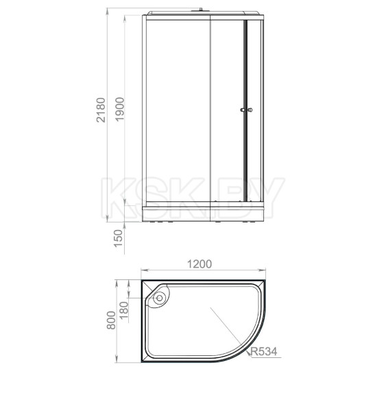 Душевая кабина Domani-Spa Delight Slim 128 L DS01DS128LLBT00 (DS01DS128LLBT00) 